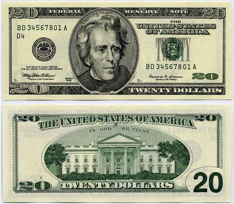 20 Dollar Bill Actual Size submited images.